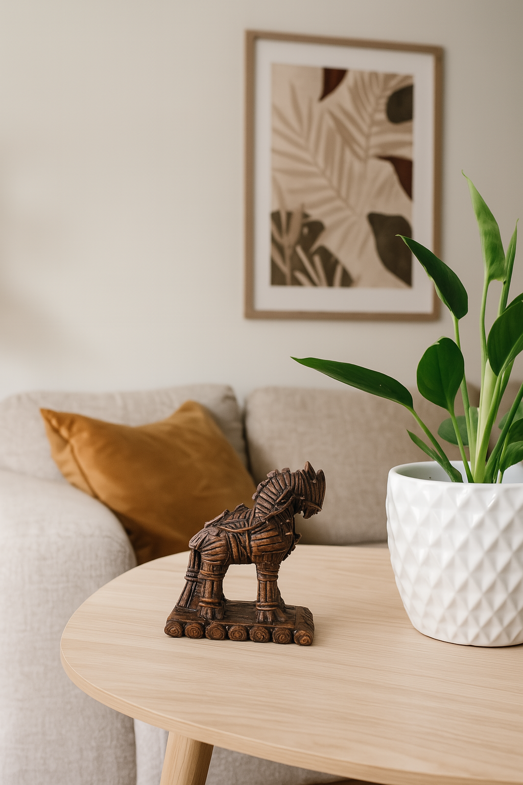 Dekoratif Truva Tekerlekli Biblo - Görsel 3